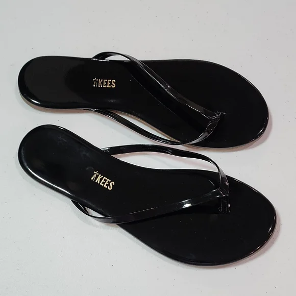 TKEES Glosses Flip Flops In Black